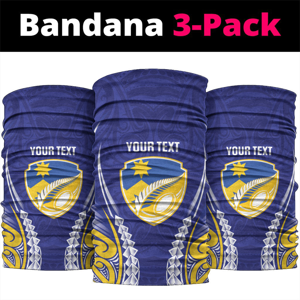 Otago 2026 Rugby Custom Neck Gaiter NZ Maori Silver Fern LT14 package One Size: 25*50cm Blue - Polynesian Pride