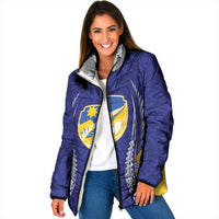 Otago 2026 Rugby Custom Padded Jacket NZ Maori Silver Fern LT14 Women Blue - Polynesian Pride