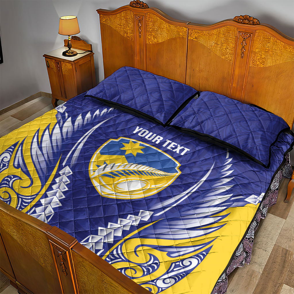 Otago 2026 Rugby Custom Quilt Bed Set NZ Maori Silver Fern
