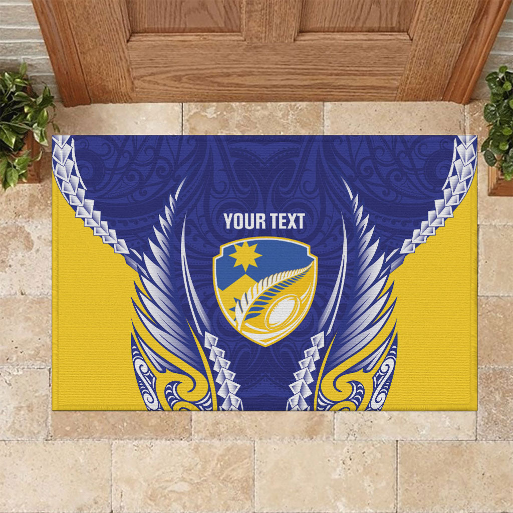 Otago 2026 Rugby Custom Rubber Doormat NZ Maori Silver Fern LT14 Blue - Polynesian Pride