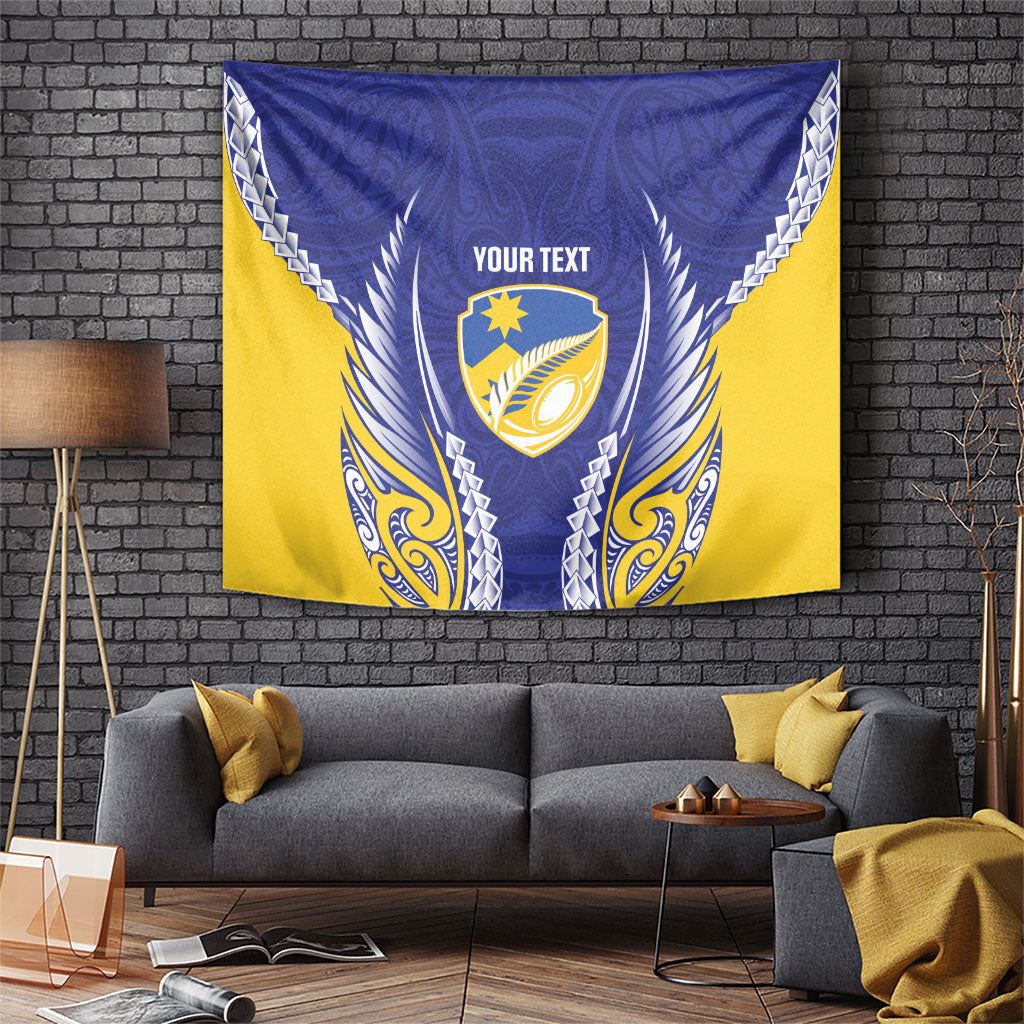 Otago 2026 Rugby Custom Tapestry NZ Maori Silver Fern LT14 Blue - Polynesian Pride