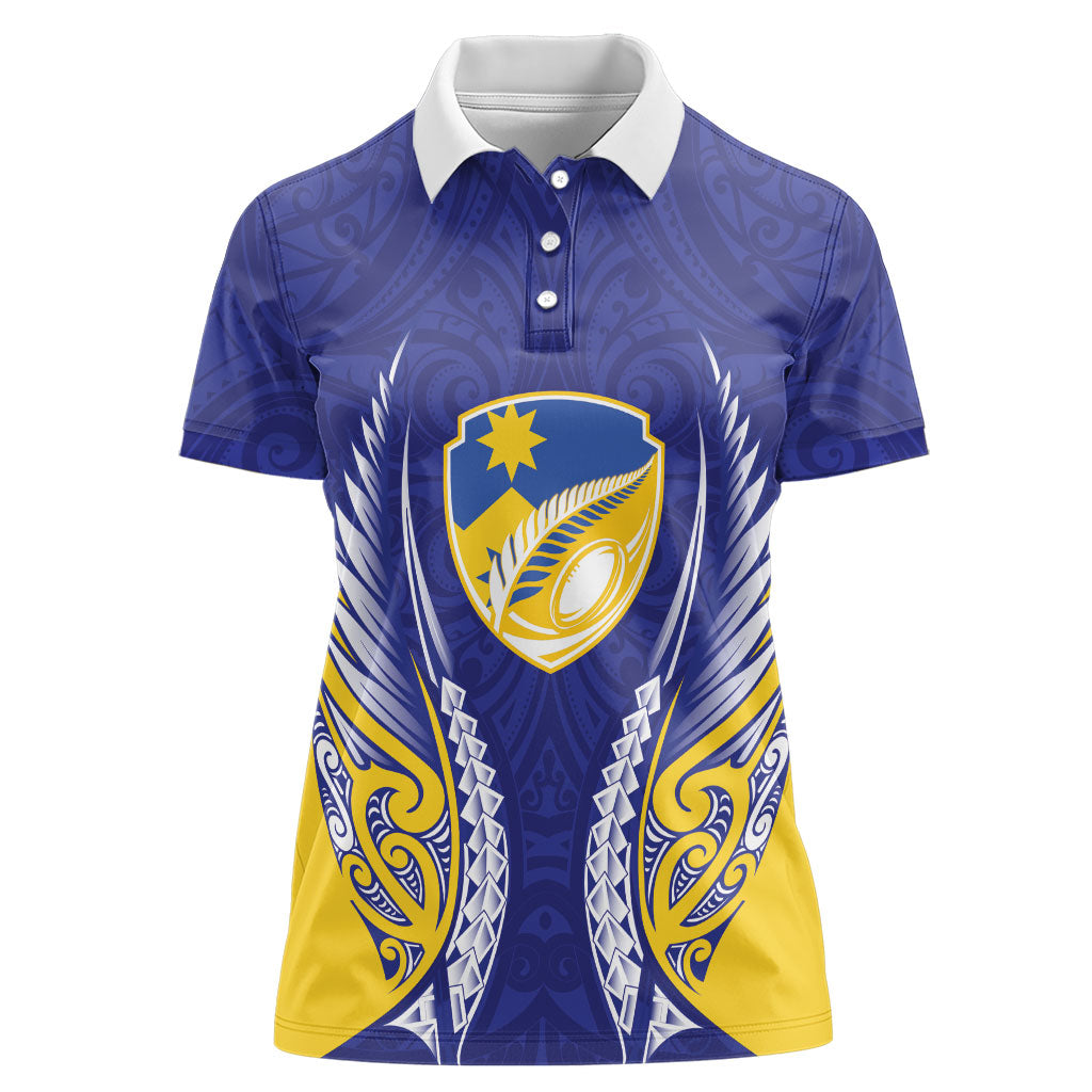Otago 2026 Rugby Custom Women Polo Shirt NZ Maori Silver Fern LT14 Female Blue - Polynesian Pride
