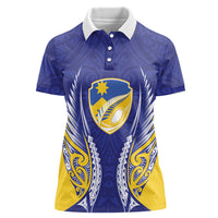 Otago 2026 Rugby Custom Women Polo Shirt NZ Maori Silver Fern LT14 Female Blue - Polynesian Pride