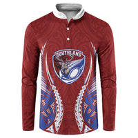 Southland 2026 Rugby Custom Button Sweatshirt NZ Maori Silver Fern
