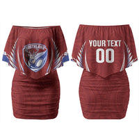 Southland 2026 Rugby Custom Couples Matching Off Shoulder Short Dress and Long Sleeve Button Shirt NZ Maori Silver Fern LT14 - Polynesian Pride