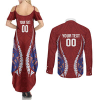 Southland 2026 Rugby Custom Couples Matching Summer Maxi Dress and Long Sleeve Button Shirt NZ Maori Silver Fern LT14 - Polynesian Pride