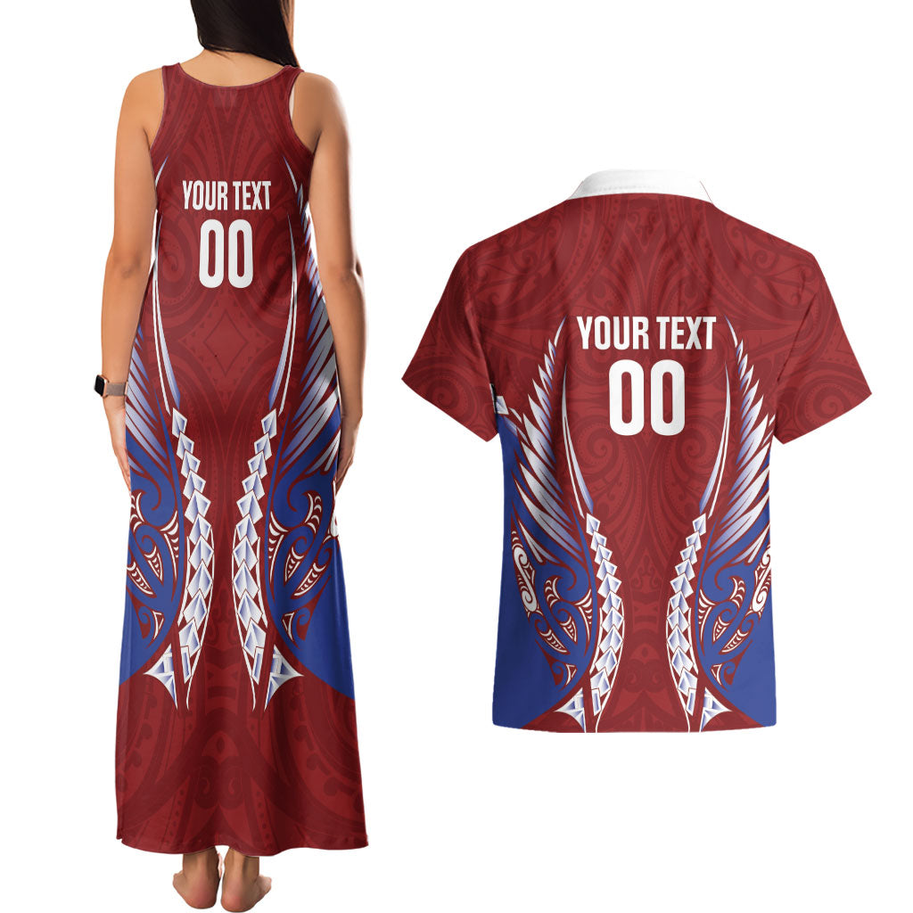 Southland 2026 Rugby Custom Couples Matching Tank Maxi Dress and Hawaiian Shirt NZ Maori Silver Fern LT14 - Polynesian Pride