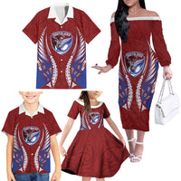 Southland 2026 Rugby Custom Family Matching Off The Shoulder Long Sleeve Dress and Hawaiian Shirt NZ Maori Silver Fern LT14 - Polynesian Pride