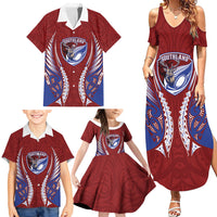 Southland 2026 Rugby Custom Family Matching Summer Maxi Dress and Hawaiian Shirt NZ Maori Silver Fern LT14 - Polynesian Pride