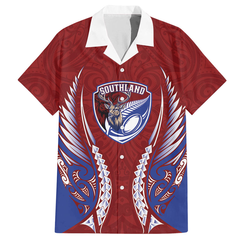 Southland 2026 Rugby Custom Hawaiian Shirt NZ Maori Silver Fern LT14 Maroon - Polynesian Pride
