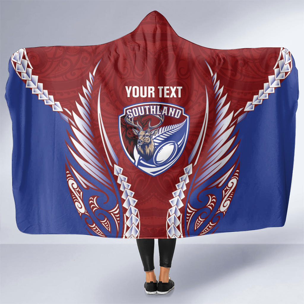 Southland 2026 Rugby Custom Hooded Blanket NZ Maori Silver Fern LT14 One Size Maroon - Polynesian Pride