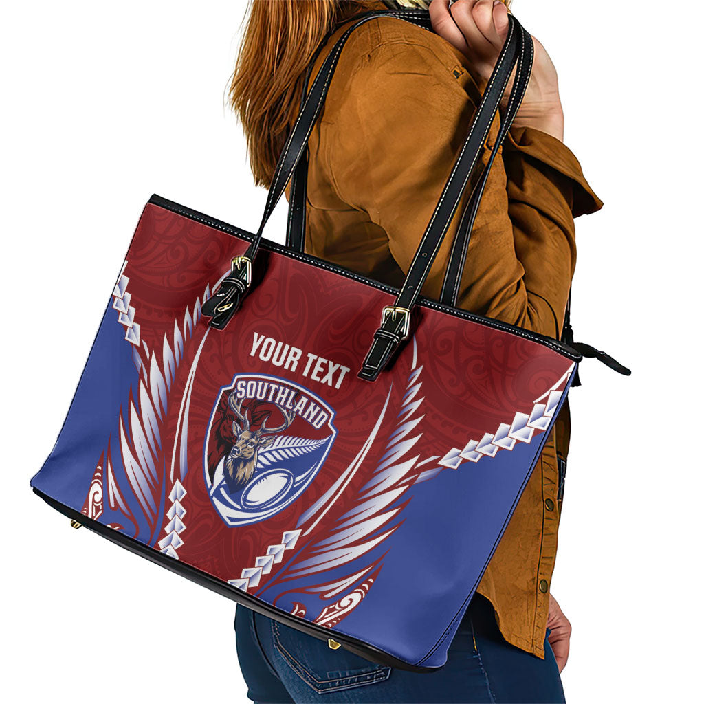 Southland 2026 Rugby Custom Leather Tote Bag NZ Maori Silver Fern