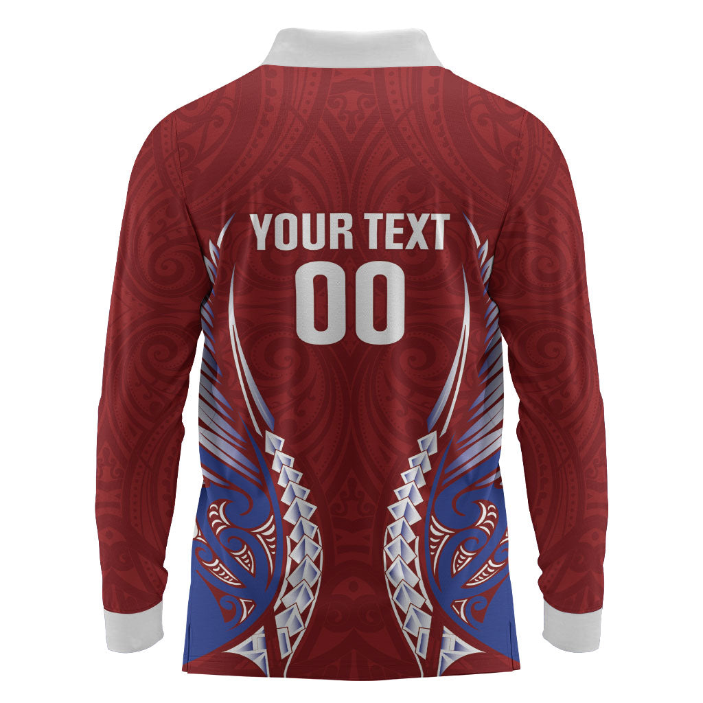 Southland 2026 Rugby Custom Long Sleeve Polo Shirt NZ Maori Silver Fern LT14 - Polynesian Pride