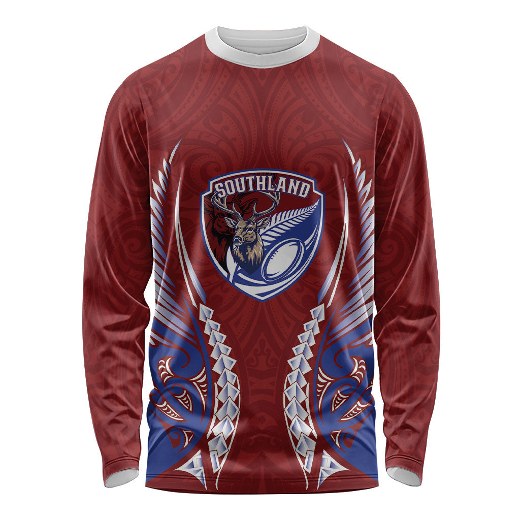 Southland 2026 Rugby Custom Long Sleeve Shirt NZ Maori Silver Fern