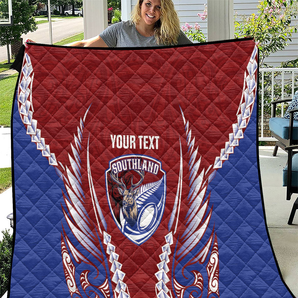 Southland 2026 Rugby Custom Quilt NZ Maori Silver Fern LT14 Maroon - Polynesian Pride