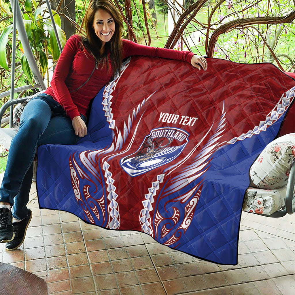 Southland 2026 Rugby Custom Quilt NZ Maori Silver Fern