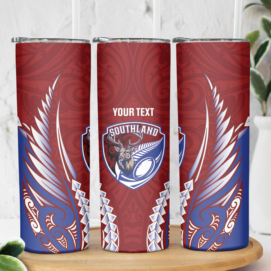 Southland 2026 Rugby Custom Skinny Tumbler NZ Maori Silver Fern LT14 - Polynesian Pride