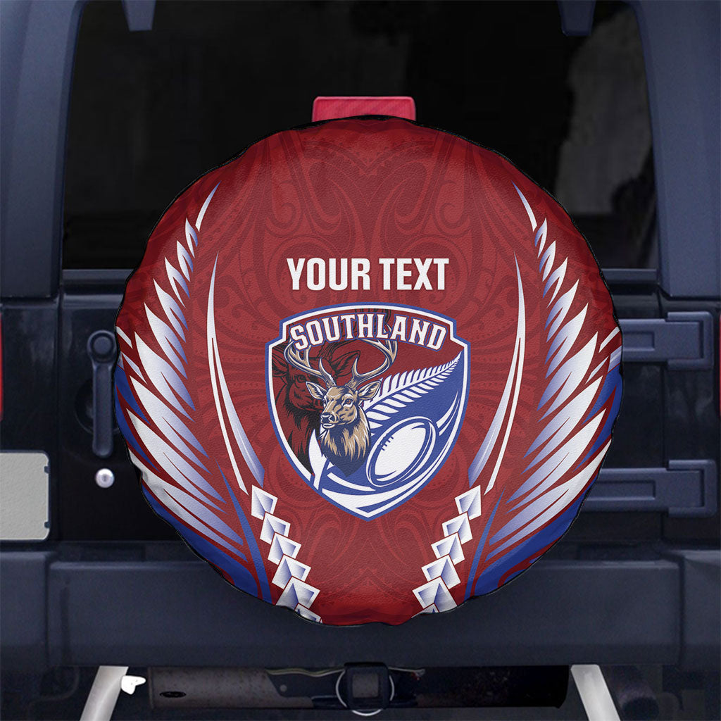 Southland 2026 Rugby Custom Spare Tire Cover NZ Maori Silver Fern LT14 No hole Maroon - Polynesian Pride