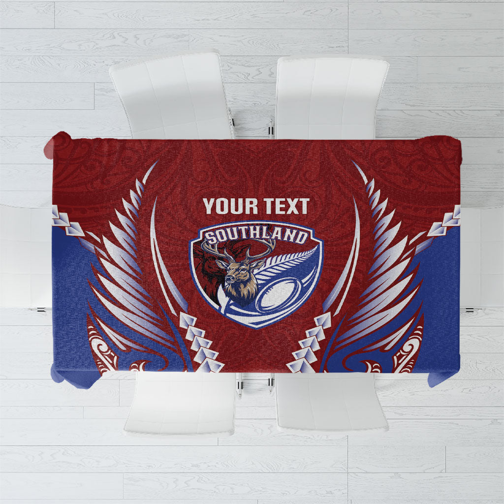 Southland 2026 Rugby Custom Tablecloth NZ Maori Silver Fern LT14 Maroon - Polynesian Pride