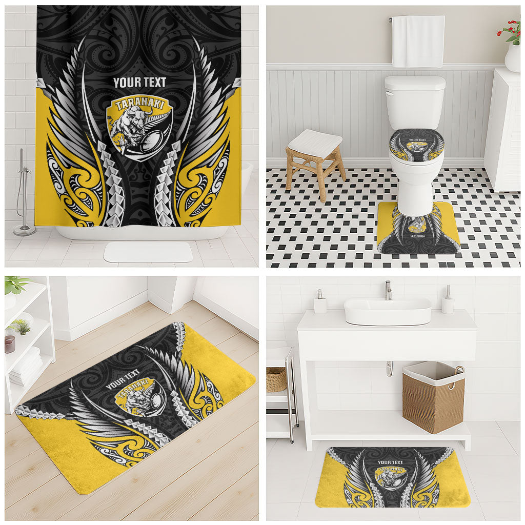 Taranaki 2026 Rugby Custom Bathroom Set NZ Maori Silver Fern