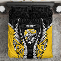 Taranaki 2026 Rugby Custom Bedding Set NZ Maori Silver Fern LT14 Black - Polynesian Pride