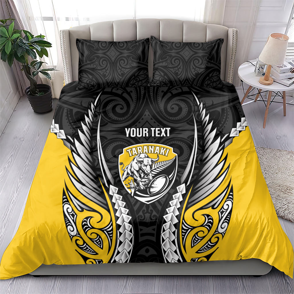 Taranaki 2026 Rugby Custom Bedding Set NZ Maori Silver Fern LT14 - Polynesian Pride