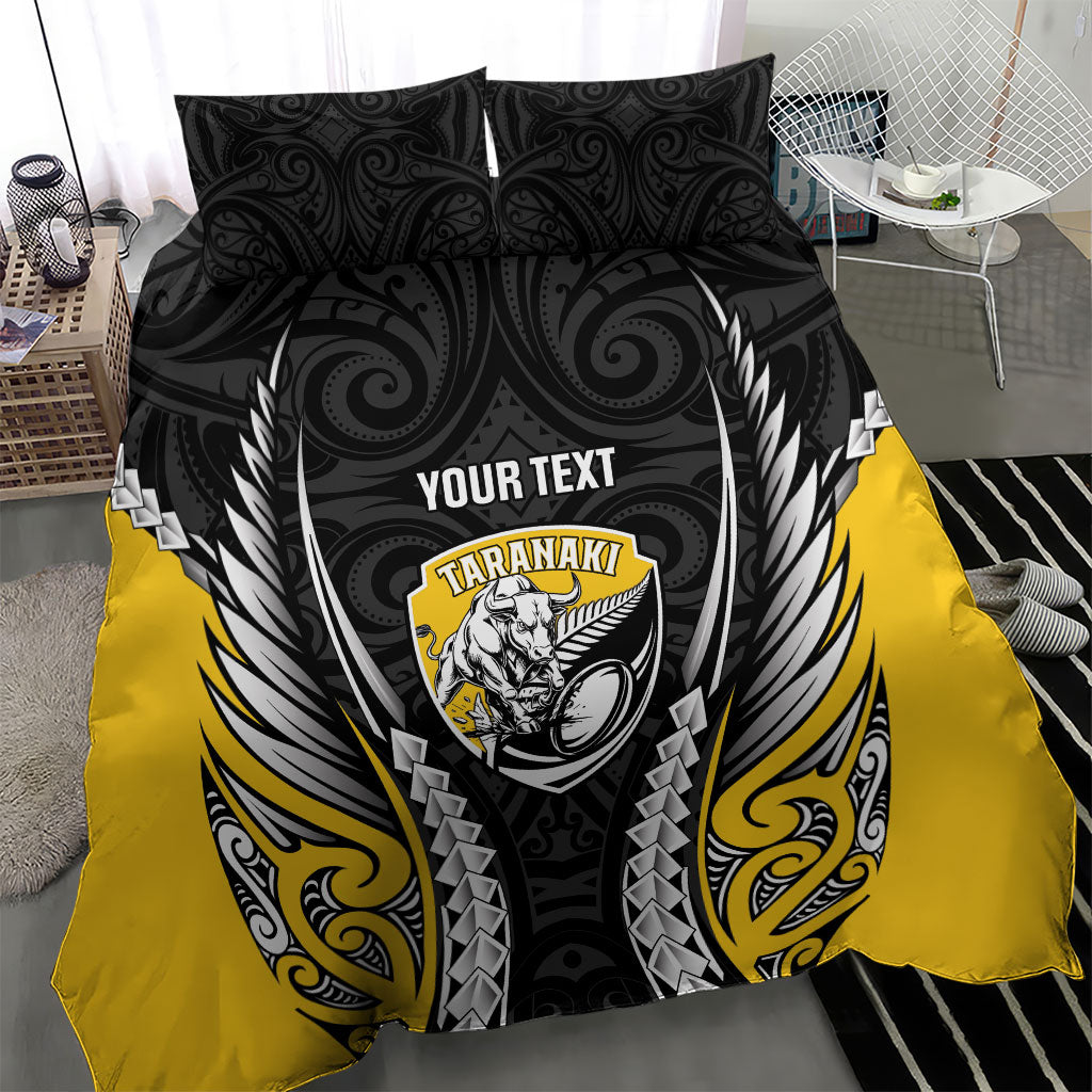 Taranaki 2026 Rugby Custom Bedding Set NZ Maori Silver Fern LT14 - Polynesian Pride