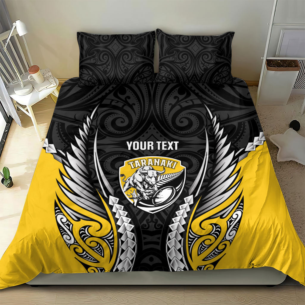 Taranaki 2026 Rugby Custom Bedding Set NZ Maori Silver Fern LT14 - Polynesian Pride