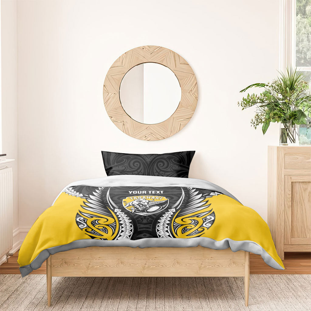 Taranaki 2026 Rugby Custom Bedding Set NZ Maori Silver Fern LT14 - Polynesian Pride