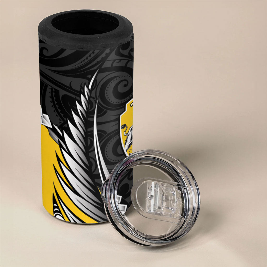 Taranaki 2026 Rugby Custom 4 in 1 Can Cooler Tumbler NZ Maori Silver Fern LT14 - Polynesian Pride