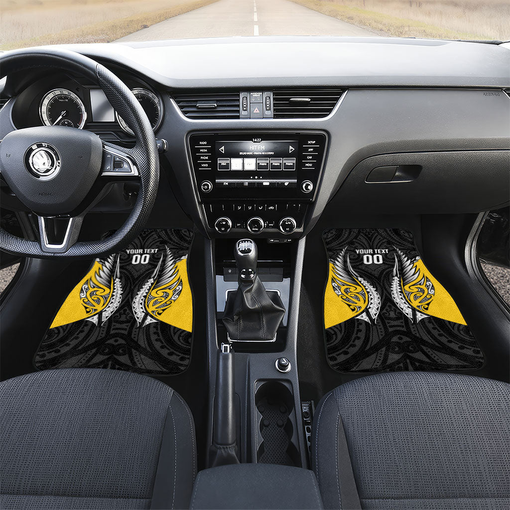 Taranaki 2026 Rugby Custom Car Mats NZ Maori Silver Fern