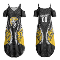 Taranaki 2026 Rugby Custom Couples Matching Summer Maxi Dress and Hawaiian Shirt NZ Maori Silver Fern LT14 - Polynesian Pride