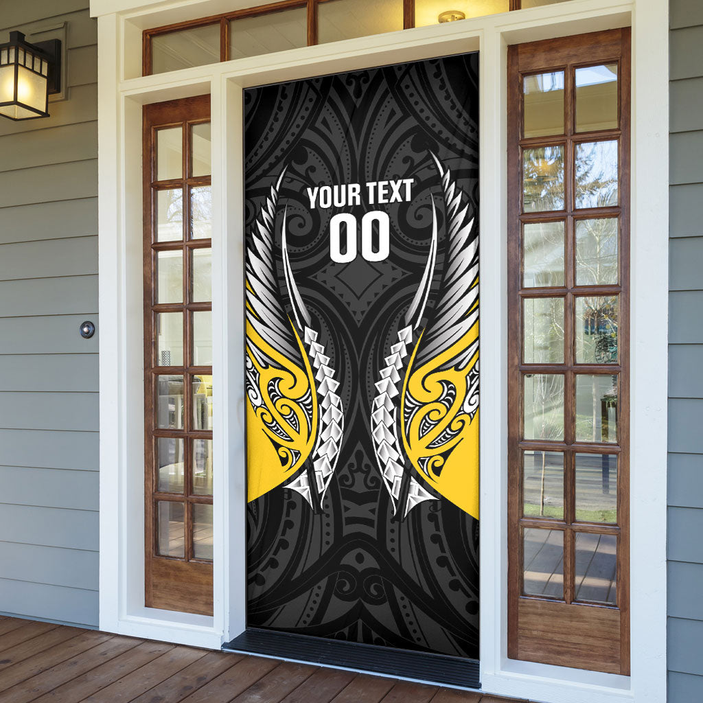 Taranaki 2026 Rugby Custom Door Cover NZ Maori Silver Fern