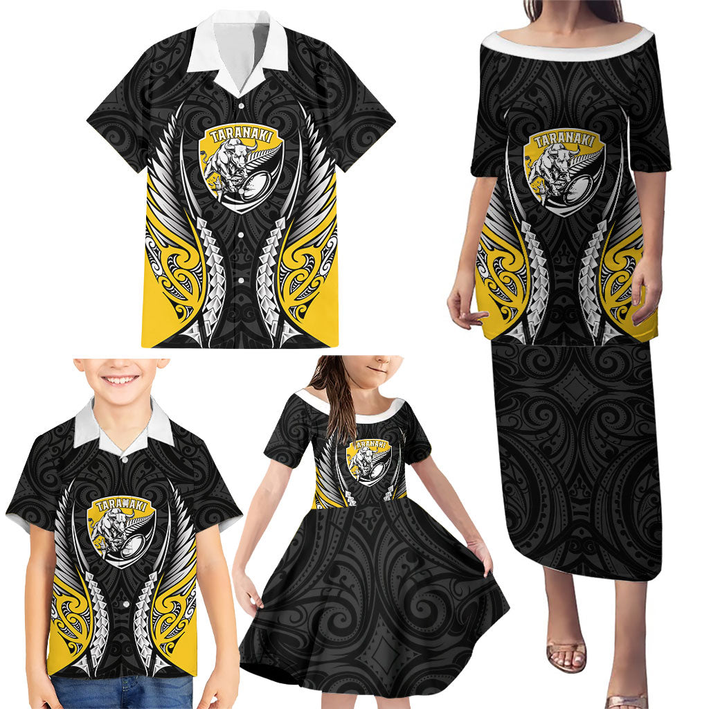 Taranaki 2026 Rugby Custom Family Matching Puletasi and Hawaiian Shirt NZ Maori Silver Fern LT14 - Polynesian Pride