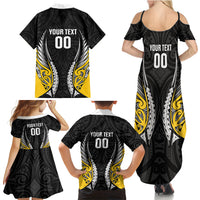 Taranaki 2026 Rugby Custom Family Matching Summer Maxi Dress and Hawaiian Shirt NZ Maori Silver Fern LT14 - Polynesian Pride