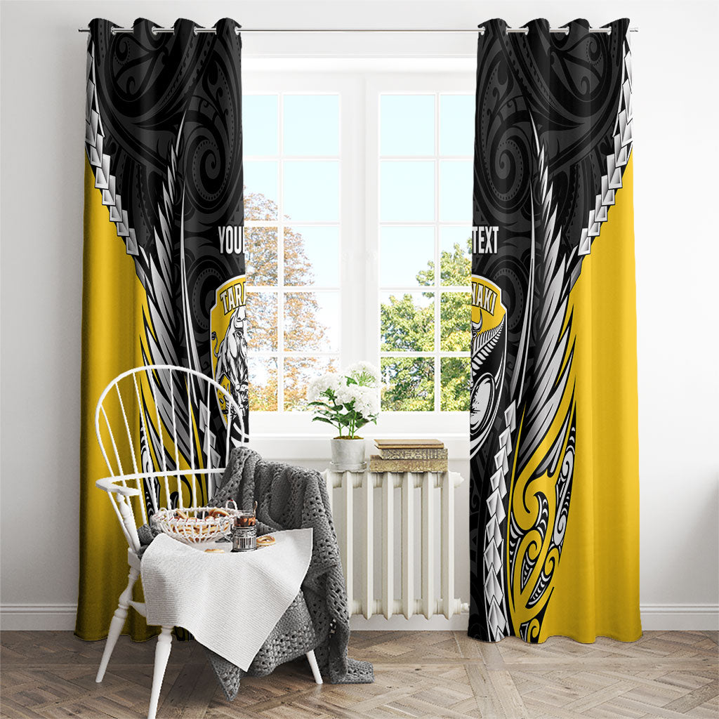Taranaki 2026 Rugby Custom Window Curtain NZ Maori Silver Fern