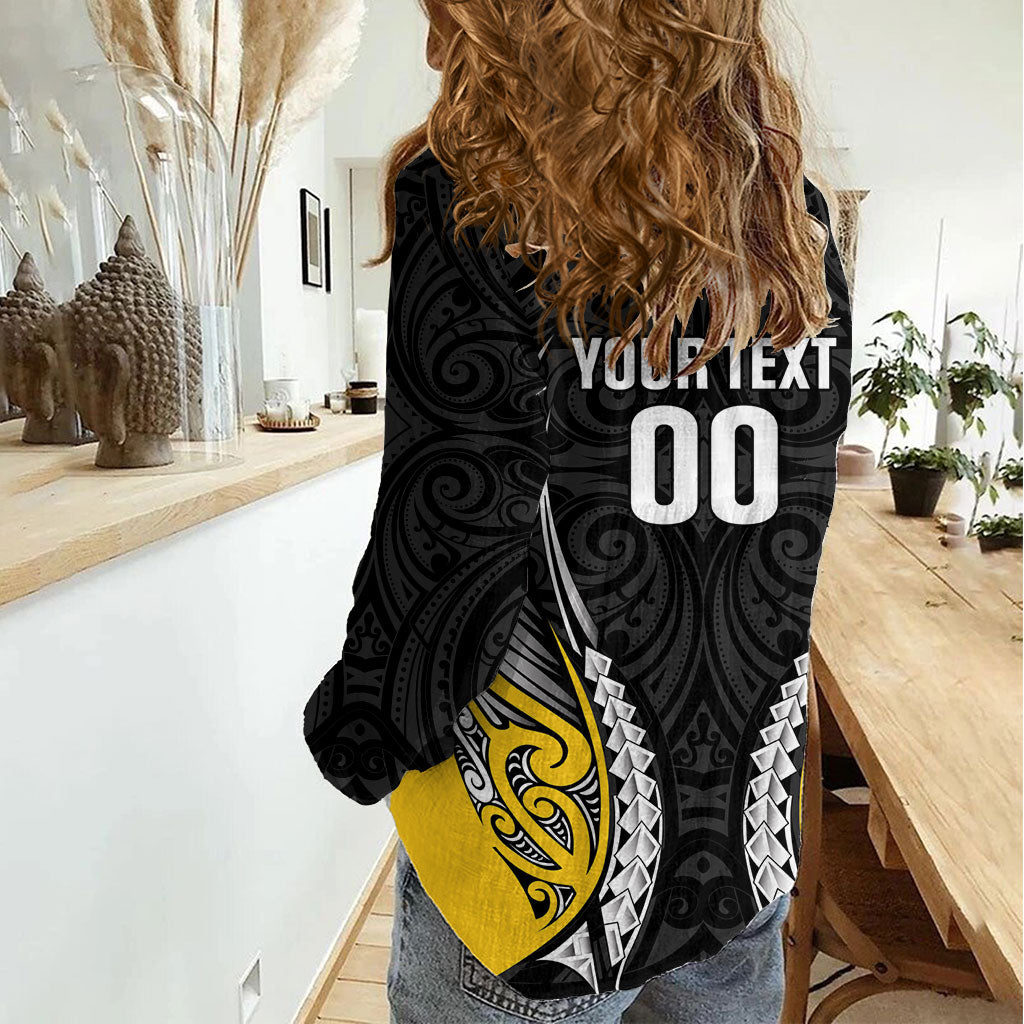 Taranaki 2026 Rugby Custom Women Casual Shirt NZ Maori Silver Fern LT14 - Polynesian Pride