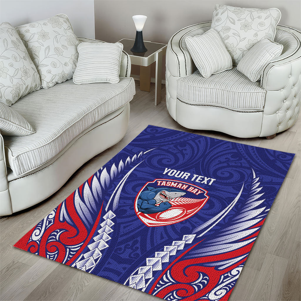 Tasman Bay 2026 Rugby Custom Area Rug NZ Maori Silver Fern
