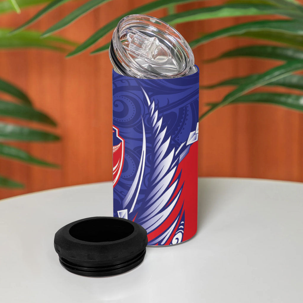 Tasman Bay 2026 Rugby Custom 4 in 1 Can Cooler Tumbler NZ Maori Silver Fern