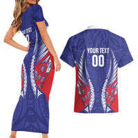 Tasman Bay 2026 Rugby Custom Couples Matching Short Sleeve Bodycon Dress and Hawaiian Shirt NZ Maori Silver Fern LT14 - Polynesian Pride