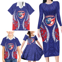 Tasman Bay 2026 Rugby Custom Family Matching Long Sleeve Bodycon Dress and Hawaiian Shirt NZ Maori Silver Fern LT14 - Polynesian Pride