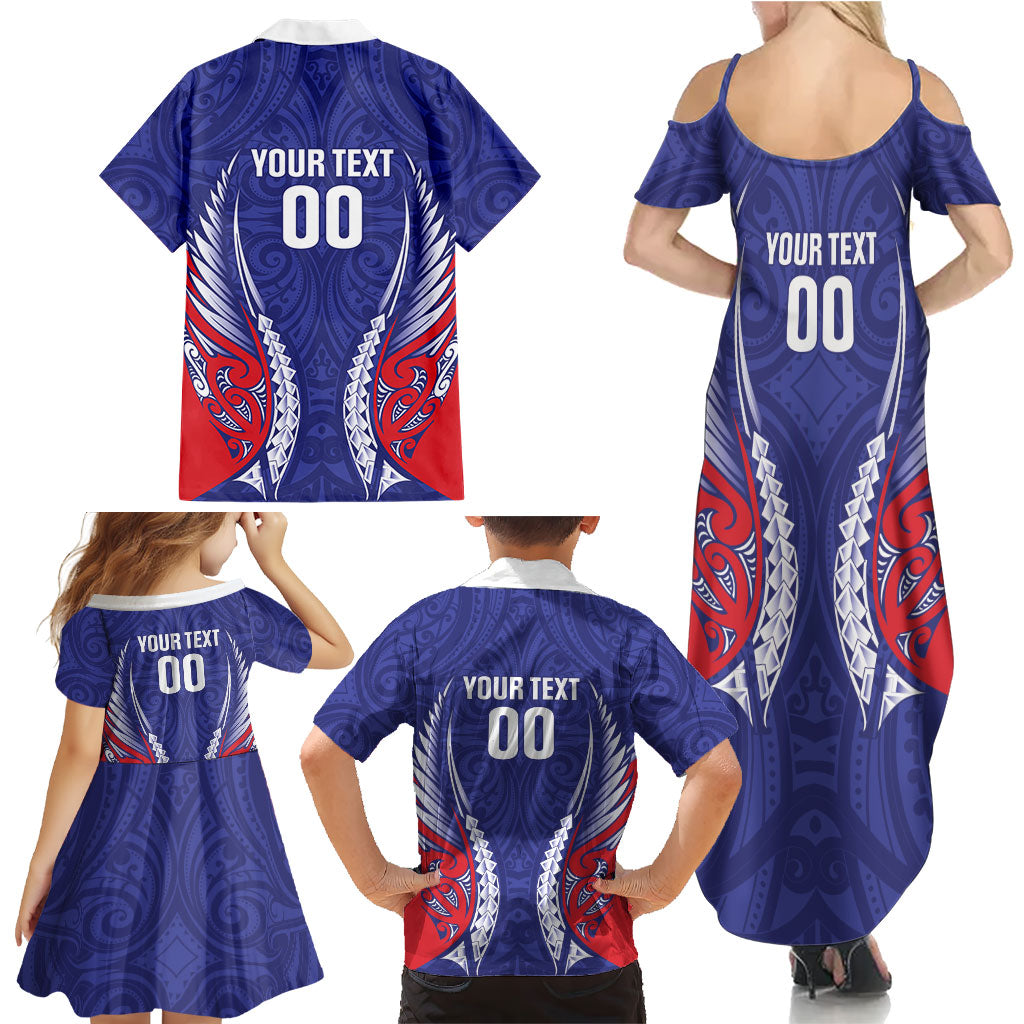 Tasman Bay 2026 Rugby Custom Family Matching Summer Maxi Dress and Hawaiian Shirt NZ Maori Silver Fern LT14 - Polynesian Pride