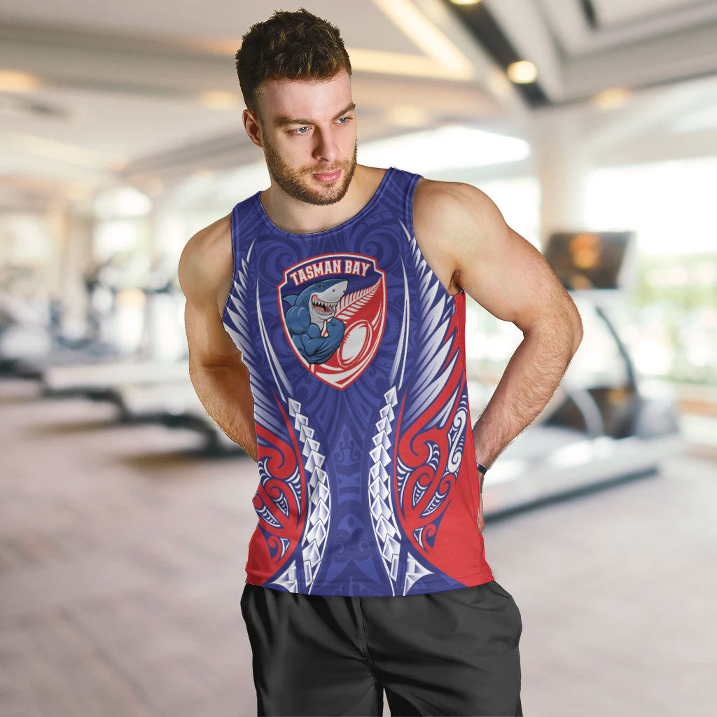 Tasman Bay 2026 Rugby Custom Men Tank Top NZ Maori Silver Fern