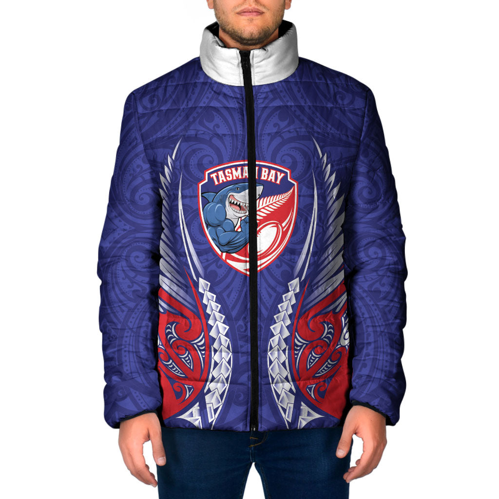 Tasman Bay 2026 Rugby Custom Padded Jacket NZ Maori Silver Fern