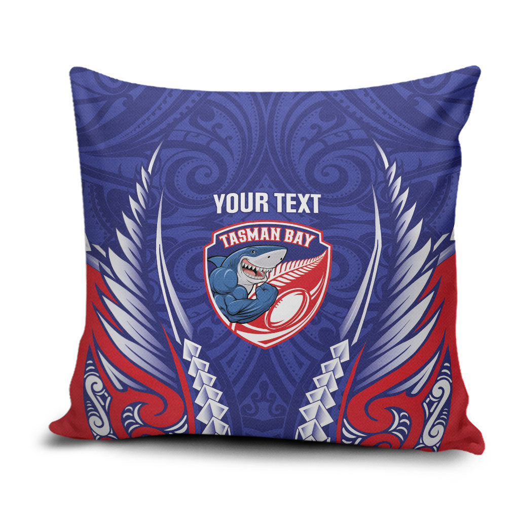 Tasman Bay 2026 Rugby Custom Pillow Cover NZ Maori Silver Fern LT14 Blue - Polynesian Pride