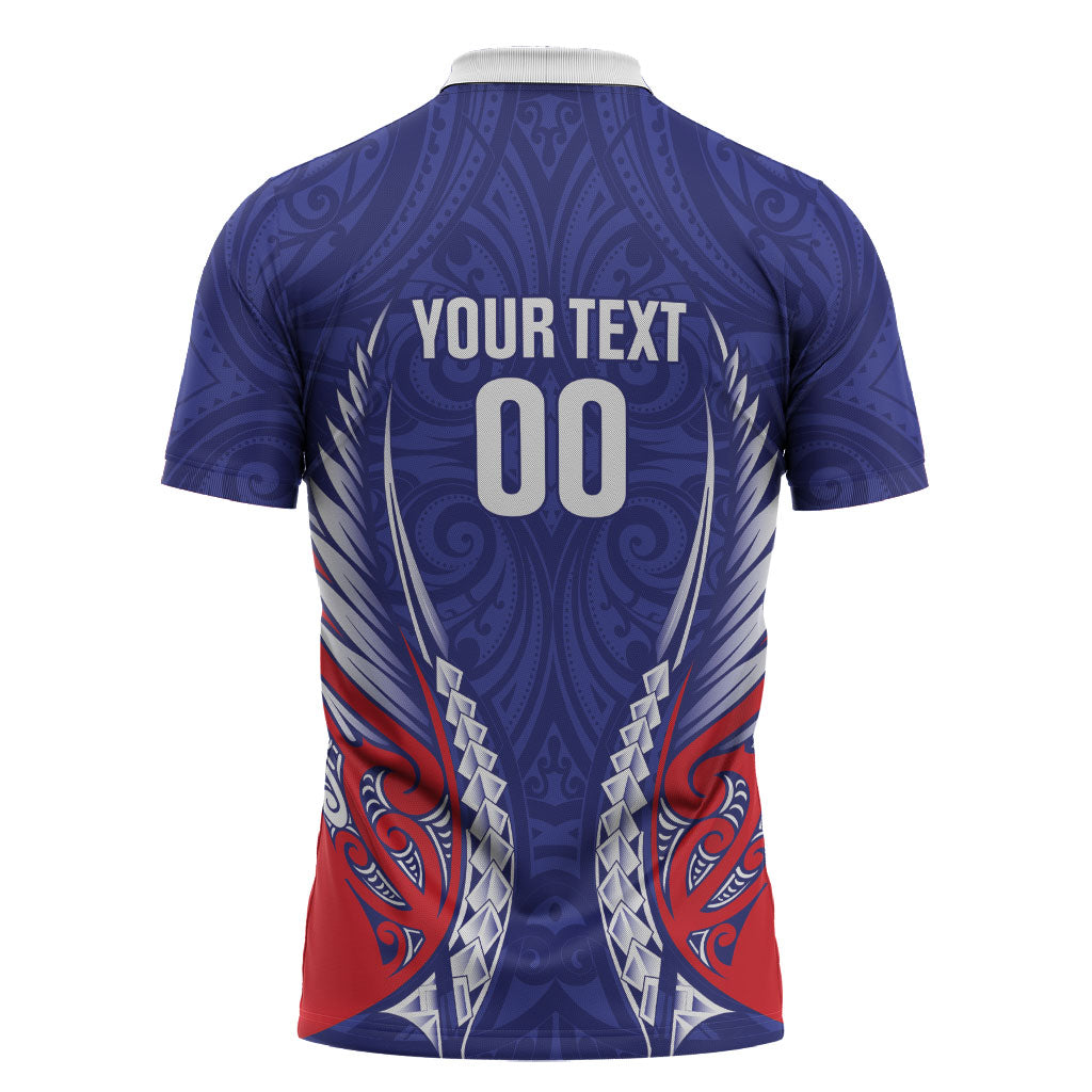Tasman Bay 2026 Rugby Custom Zipper Polo Shirt NZ Maori Silver Fern