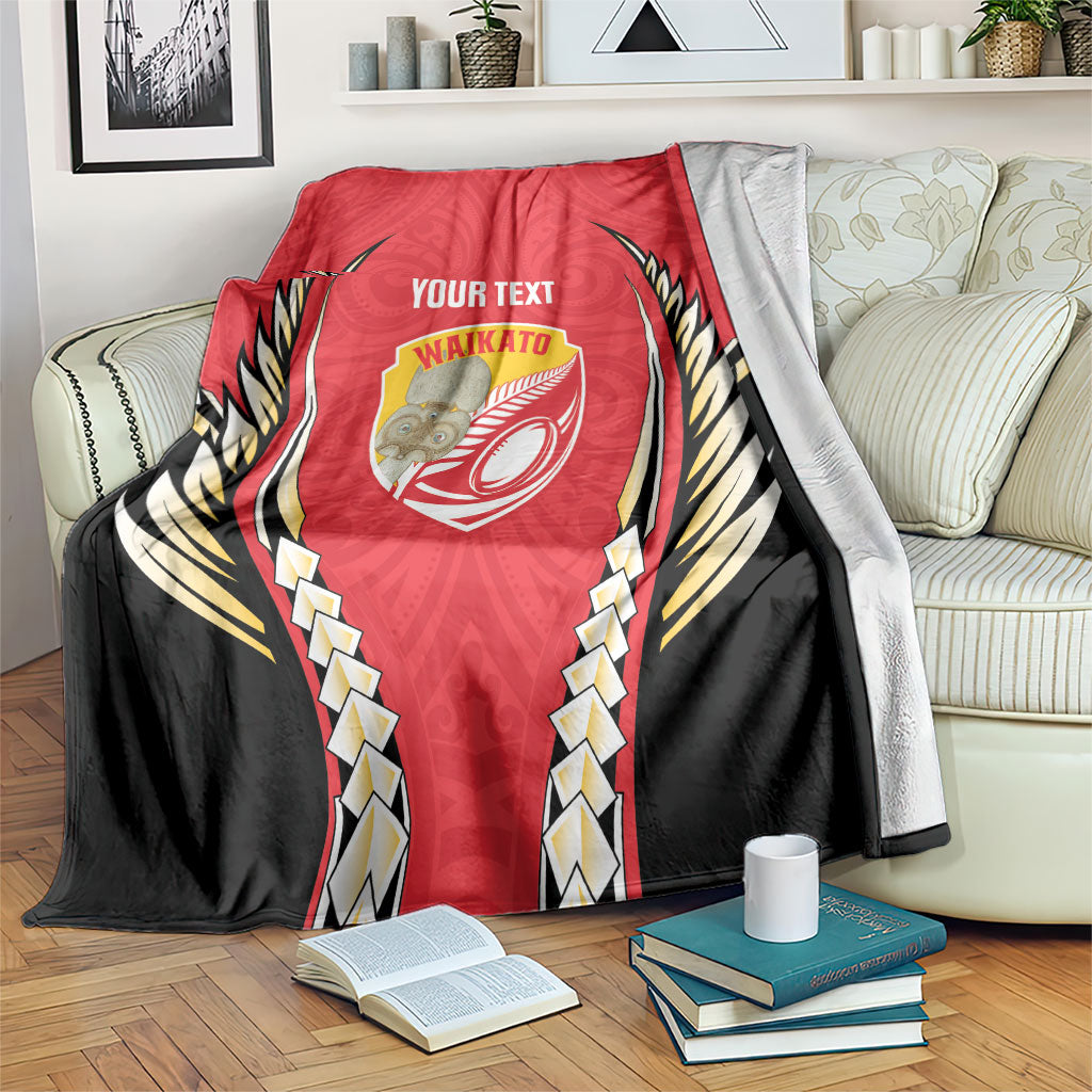 Waikato 2026 Rugby Custom Blanket NZ Maori Silver Fern
