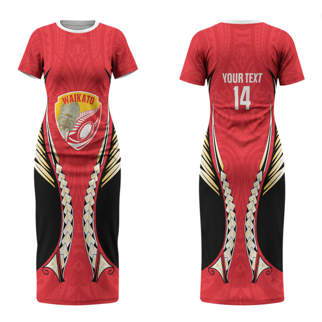 Waikato 2026 Rugby Custom Couples Matching Short Sleeve Bodycon Dress and Long Sleeve Button Shirt NZ Maori Silver Fern LT14 - Polynesian Pride
