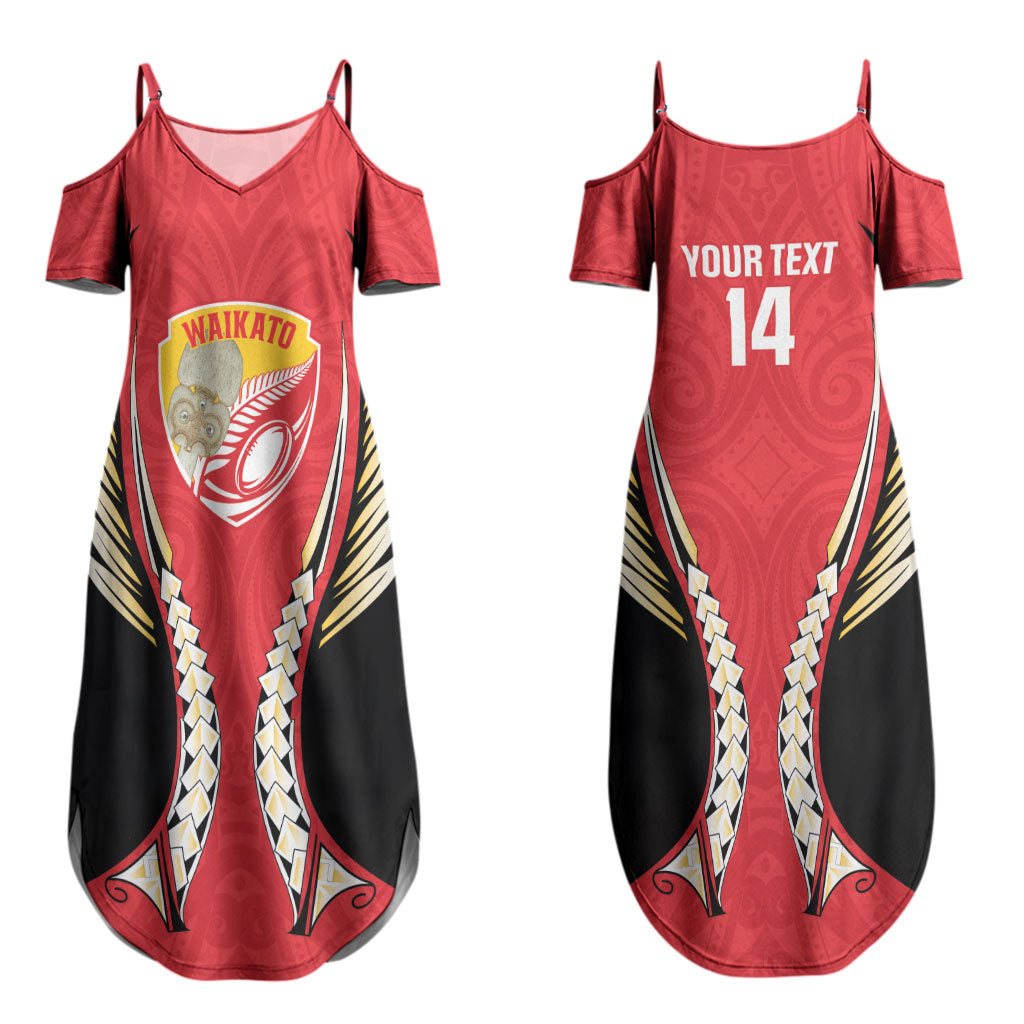 Waikato 2026 Rugby Custom Couples Matching Summer Maxi Dress and Long Sleeve Button Shirt NZ Maori Silver Fern LT14 - Polynesian Pride
