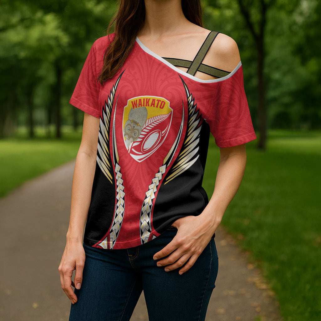 Waikato 2026 Rugby Custom Cross Shoulder Shirt NZ Maori Silver Fern